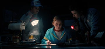 stranger things l to r gaten matarazzo as dustin henderon, sadie sink as max mayfield and joe keery as steve harrington in stranger things cr courtesy of netflix © 2022