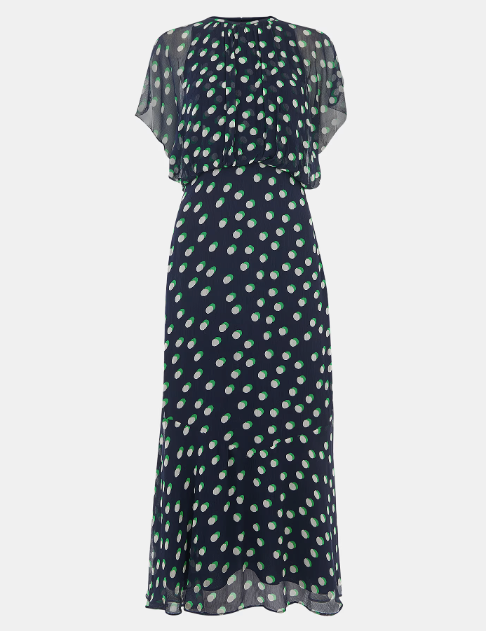 Whistles Moon Spot Print Midi Dress