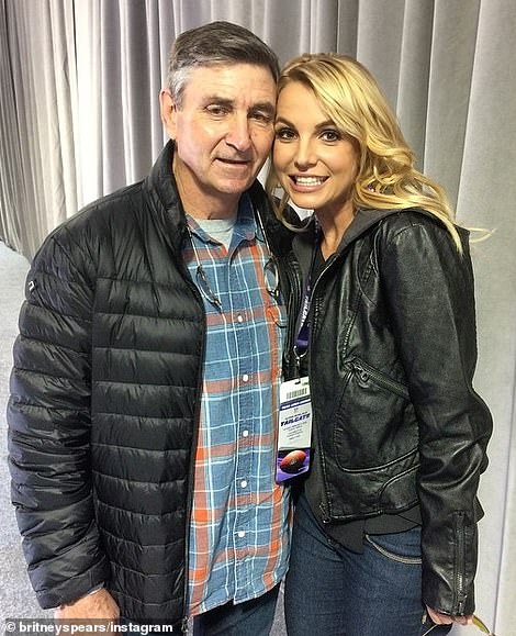 Britney Spears with father Jamie Spears in a photo she posted on Instagram on June 21, 2015, with caption: Happy Father's Day, daddy! Love you!!'