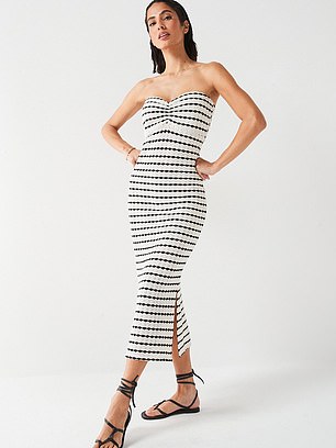 V by Very Twist Mono Crochet Midaxi Dress, £28