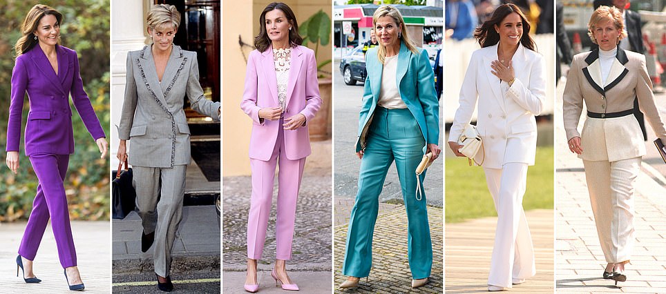 Suits you! Memorable trouser suits worn by royal women through the years - from Princess