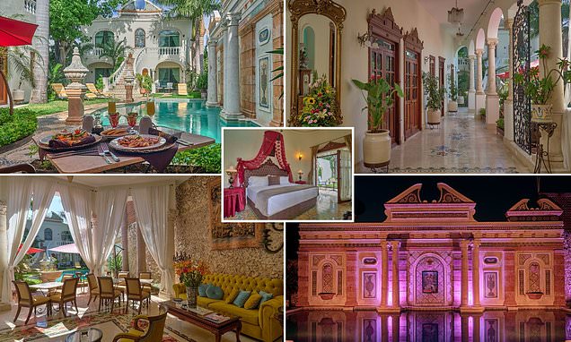 Pictured: The incredible 'secret palace' boutique hotel in Mexico that's decked out 'like