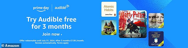 Prime and non-Prime members have a choice of thousands of unmissable books, podcasts and audiobooks with an Audible subscription , and for three months, you can enjoy this huge library for free