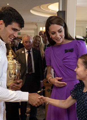 Moment Kate Middleton passes on Louis and George's sweet question for Wimbledon champ