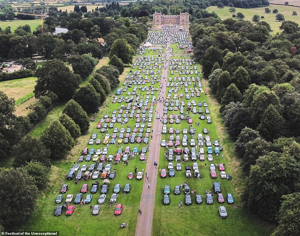 Some 2,000 once-popular vehicles from the 'unexceptional era' descended on the grounds of Grimsthrope Castle in Lincolnshire at the weekend