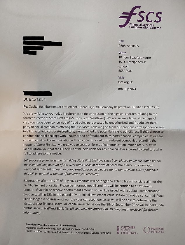 Convincing: The scam letter in full, which could easily fool victims into thinking it was real