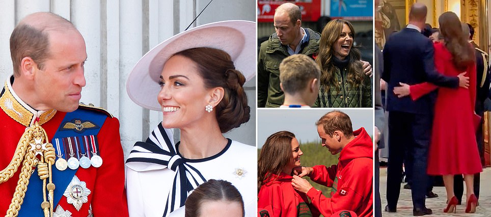 William and Kate's tender moments: From loved-up smiles at Trooping the Colour to standing