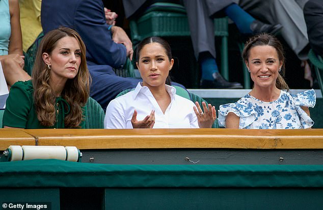 The sisters sitting with Meghan Markle and enjoying the tennis together in 2019