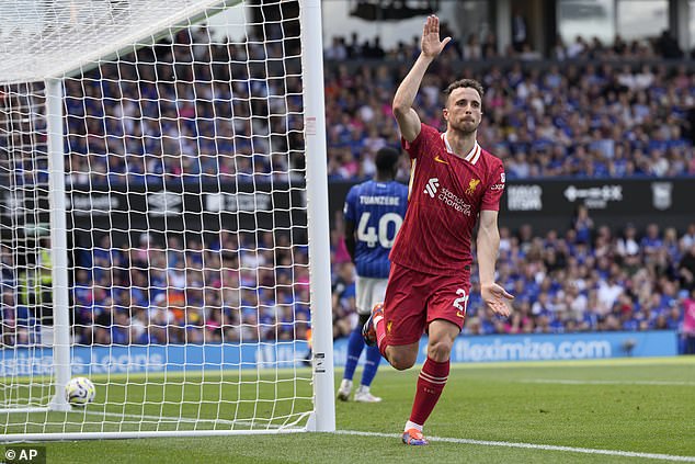 Jota, 27, celebrated his goal on Saturday by performing an homage to the 'Baby Shark' song