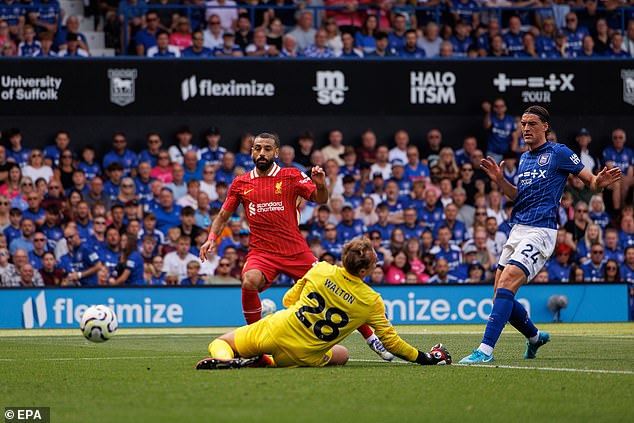 Mo Salah scored for a record ninth time on the opening day of a Premier League season