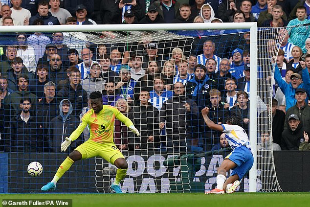 Joao Pedro headed home from close range in stoppage time to hand Brighton a dramatic win