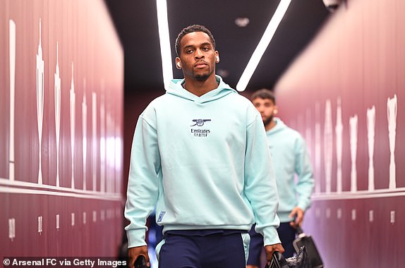 BIRMINGHAM, ENGLAND - AUGUST 24: Jurrien Timber of Arsenal arrives at the stadium prior to the Premier League match between Aston Villa FC and Arsenal FC at Villa Park on August 24, 2024 in Birmingham, England. (Photo by Stuart MacFarlane/Arsenal FC via Getty Images)