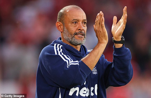 NOTTINGHAM, ENGLAND - AUGUST 28: Nuno Espirito Santo the head coach / manager of Nottingham Forest during the Carabao Cup Second Round match between Nottingham Forest and Newcastle United at City Ground on August 28, 2024 in Nottingham, England. (Photo by Marc Atkins/Getty Images)