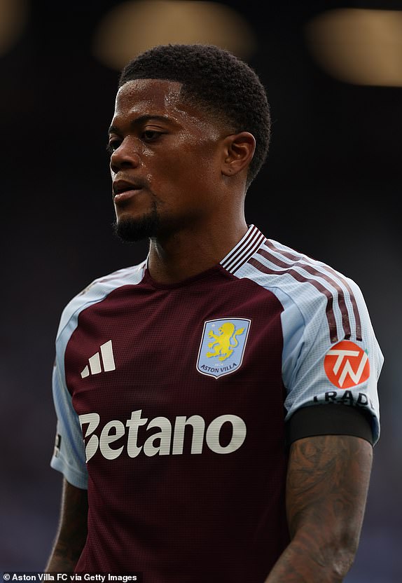 BIRMINGHAM, ENGLAND - AUGUST 24: Leon Bailey of Aston Villa in action during the Premier League match between Aston Villa FC and Arsenal FC at Villa Park on August 24, 2024 in Birmingham, England. (Photo by Neville Williams/Aston Villa FC via Getty Images)