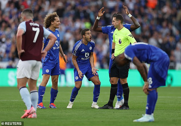 Vardy's goal was ruled out because the ball had touched referee David Coote in the build-up