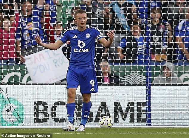 Leicester striker Jamie Vardy saw a goal disallowed when the score was still 2-0 to Villa