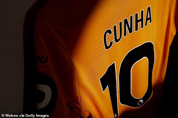 WOLVERHAMPTON, ENGLAND - SEPTEMBER 15: The shirt of Daniel Podence of Wolverhampton Wanderers is displayed inside the Wolverhampton Wanderers dressing room prior to the Premier League match between Wolverhampton Wanderers FC and Newcastle United FC at Molineux on September 15, 2024 in Wolverhampton, England. (Photo by Jack Thomas - WWFC/Wolves via Getty Images)