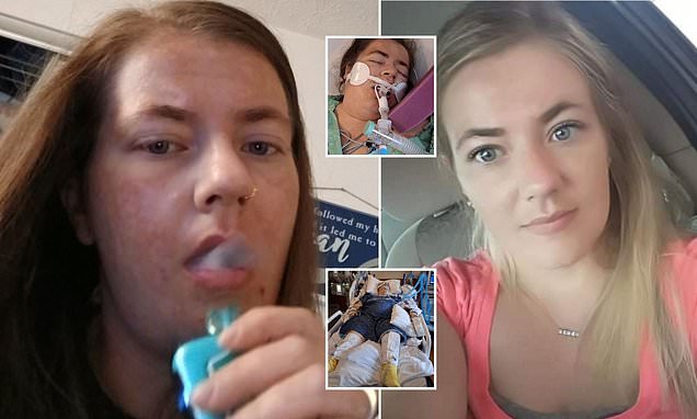 Mega-vaping addict hospitalised with collapsed lungs and 'black goo' pouring from her