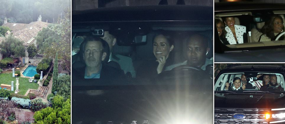 Meghan Markle beams as she and Prince Harry attend Tyler Perry's star-studded birthday