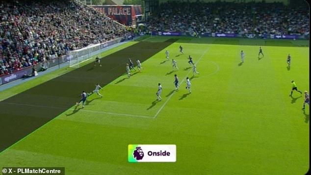 The Premier League Match Centre also offered this angle for analysis of the incident