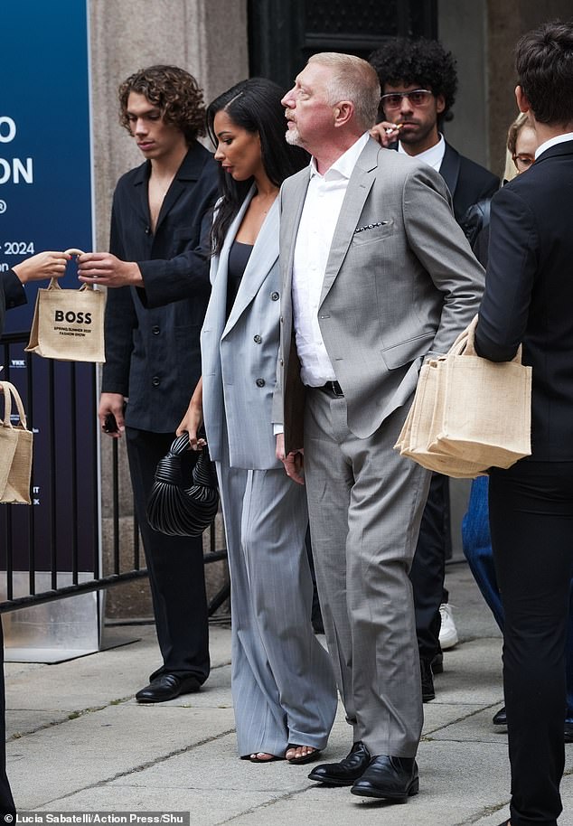 Boris, 56, and Lilian, 33, both wore gold wedding bands, just hours after the tennis champ shared his happy news with his Instagram followers