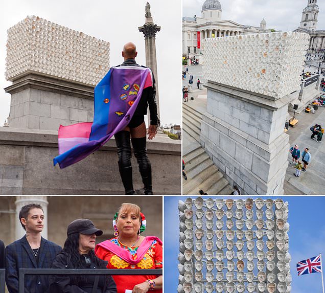 Sculpture featuring faces of 'transgender, non binary and gender non-conforming people' is