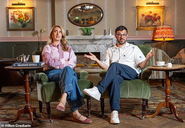 Simon has recently partnered with Hilton hotels for Graduate by Hilton: 'The Great Travel Debate' where he teamed up with former cast mate comedian Jessica Knappett (pictured)