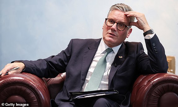 ROME, ITALY - SEPTEMBER 16: British Prime Minister Keir Starmer speaks to members of the media on September 16, 2024 in Rome, Italy. British Prime Minister Keir Starmer has meetings with the Italian government including Italian Prime Minister Giorgia Meloni about different plans to tackle illegal migration. (Photo by Phil Noble - WPA Pool/Getty Images)