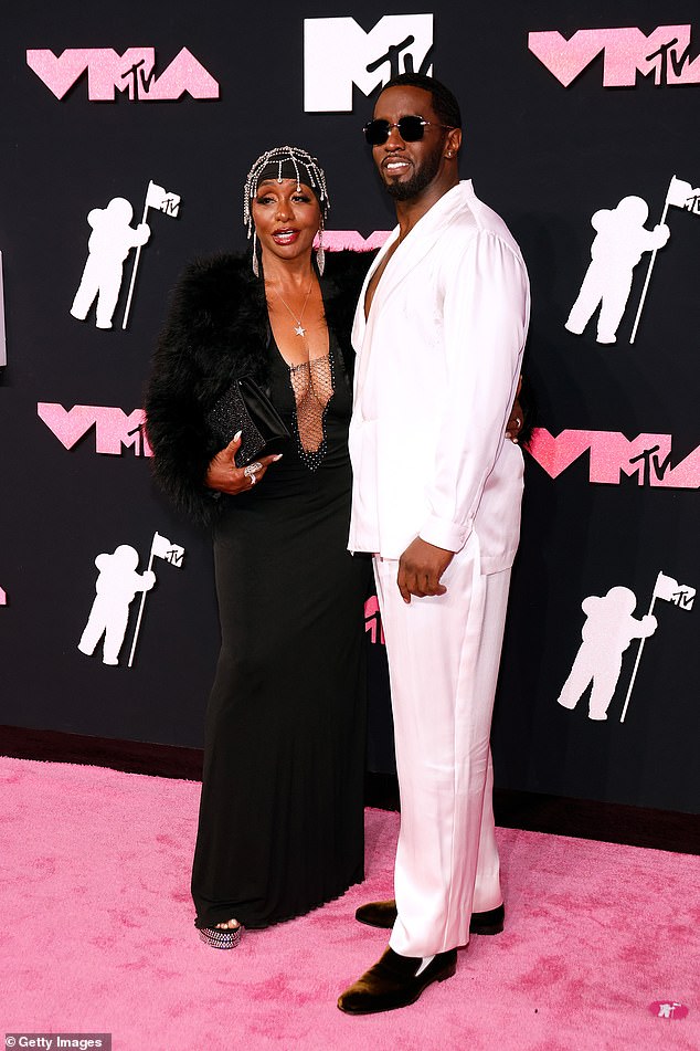 The mogul-turned- alleged trafficker recorded the clip in 2022, a little over a year before the allegations of sexual and other abuse against him first surfaced. He is seen here with his  mother in New Jersey at the MTV Music Awards in September 2023