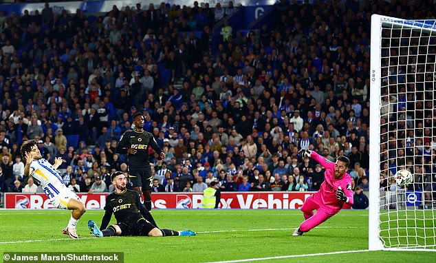 Ferdi Kadioglu scored the home side's third goal in an entertaining clash at the Amex Stadium