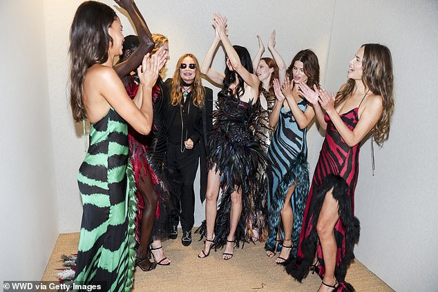 The models were seen celebrating after the show