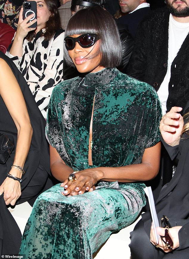 At the fashion show, Naomi Campbell took her front row seat to see the designer's ready to wear spring 2025 showcase