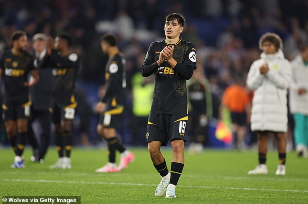 The Wolves players applauded their travelling supporters after a disappointing evening