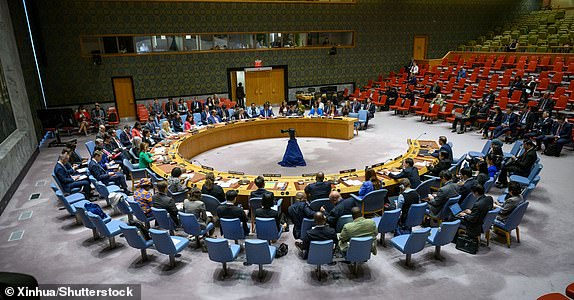 Mandatory Credit: Photo by Xinhua/Shutterstock (14728173a) A United Nations Security Council briefing on the UN Assistance Mission in Afghanistan is held at the UN headquarters in New York, on Sept. 18, 2024. Fu Cong, China's permanent representative to the UN, on Wednesday urged the Afghan interim government to address the legitimate concerns of the international community and take steps to effectively protect the basic rights of women and girls. Un Security Council Briefing Afghanistan Chinese Envoy Basic Rights of Women and Girls - 19 Sep 2024