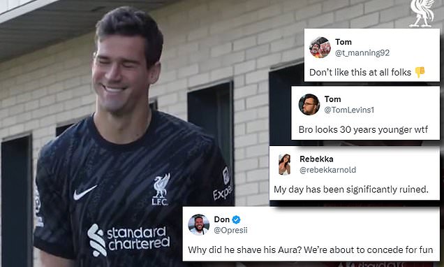 Liverpool fans say their 'day has been ruined' after seeing Alisson has shaved off his