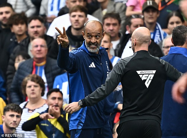 Nuno made sure to give referee Jones a piece of his mind before he went back up the tunnel