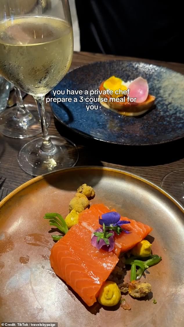 One of the courses included a mouth watering salmon fillet topped with some flower petals