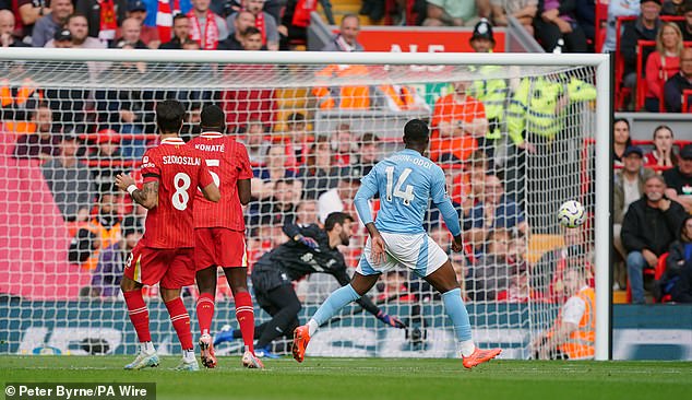 Hudson-Odoi scored Nottingham Forest's goal in their shock victory over Liverpool at Anfield