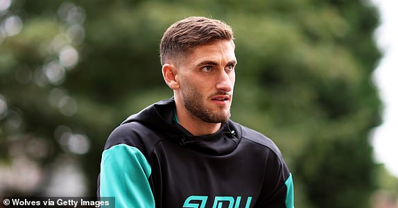 WOLVERHAMPTON, ENGLAND - SEPTEMBER 28: Santiago Bueno of Wolverhampton Wanderers arrives at the stadium ahead of the Premier League match between Wolverhampton Wanderers FC and Liverpool FC at Molineux on September 28, 2024 in Wolverhampton, England. (Photo by Jack Thomas - WWFC/Wolves via Getty Images)