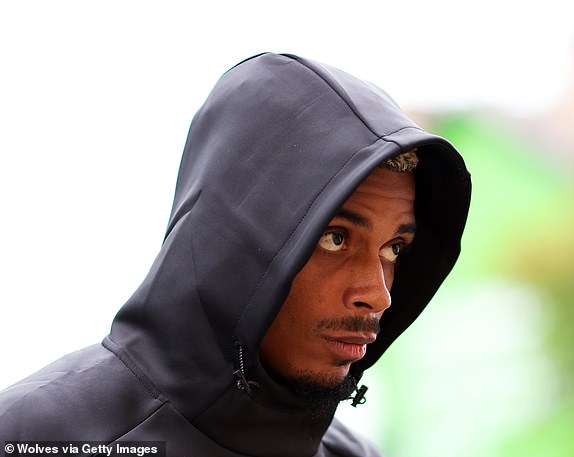 WOLVERHAMPTON, ENGLAND - SEPTEMBER 28: Mario Lemina of Wolverhampton Wanderers arrives at the stadium ahead of the Premier League match between Wolverhampton Wanderers FC and Liverpool FC at Molineux on September 28, 2024 in Wolverhampton, England. (Photo by Jack Thomas - WWFC/Wolves via Getty Images)