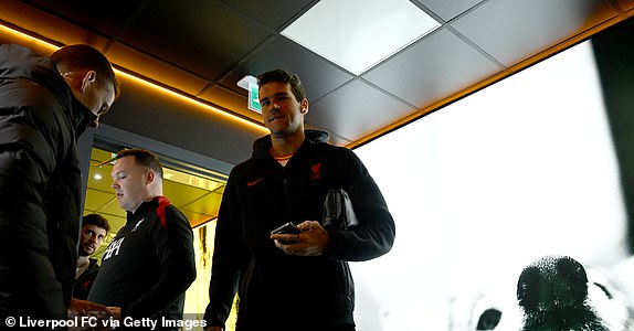 WOLVERHAMPTON, ENGLAND - SEPTEMBER 28: (THE SUN OUT, THE SUN ON SUNDAY OUT) Alisson Becker of Liverpool arriving before the Premier League match between Wolverhampton Wanderers FC and Liverpool FC at Molineux on September 28, 2024 in Wolverhampton, England. (Photo by Andrew Powell/Liverpool FC via Getty Images)