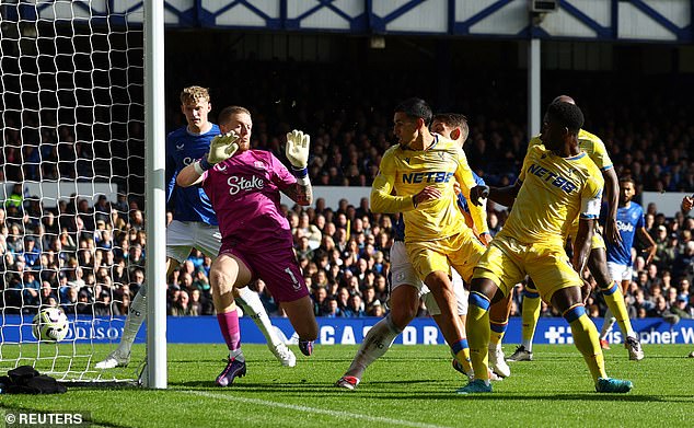 But the visitors were unable to build on the England international's goal at Goodison Park