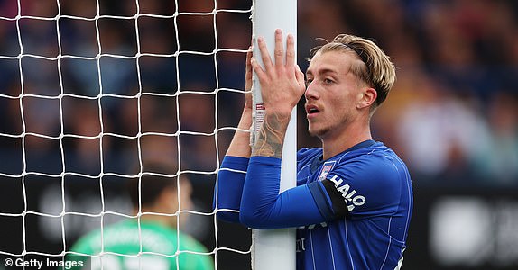 IPSWICH, ENGLAND - SEPTEMBER 29: Jack Clarke of Ipswich Town reacts during the Premier League match between Ipswich Town FC and Aston Villa FC at Portman Road on September 29, 2024 in Ipswich, England. (Photo by Julian Finney/Getty Images)