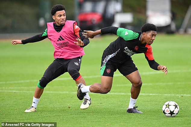 Youngsters Ethan Nwaneri (left) and Myles Lewis-Skelly (right) are being integrated into the Arsenal first-team by Arteta