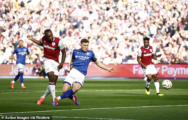 Michail Antonio opened the scoring in the first minute of West Ham's game with Ipswich Town