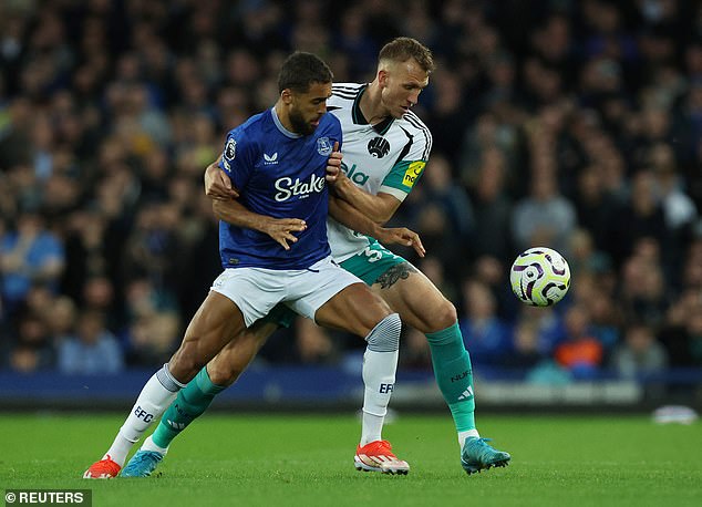 Dominic Calvert-Lewin was industrious but struggled to capitalise on the chances he had