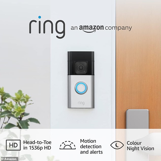 The complementary device bundle, which is now 48 per cent off , includes a battery-powered Ring Battery Video Doorbell Plus (currently worth £89