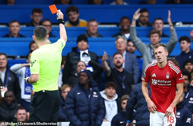 James Ward-Prowse was sent off for a second bookable offence late in the second-half