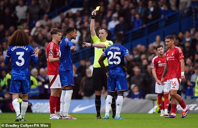 Referee Chris Kavanagh booked nine players in an incident-packed match at Stamford Bridge