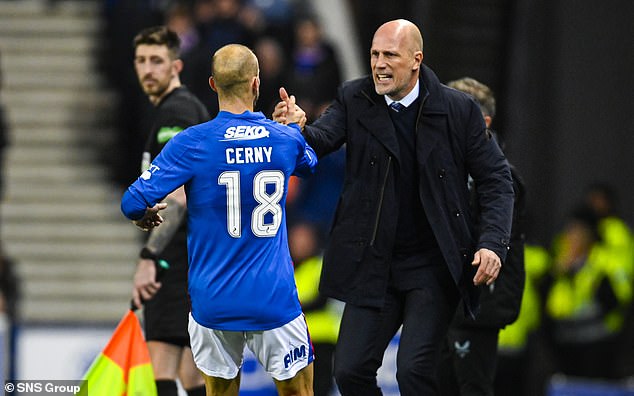 Vaclav Cerny headed straight for manager Philippe Clement after the first of his two goals.